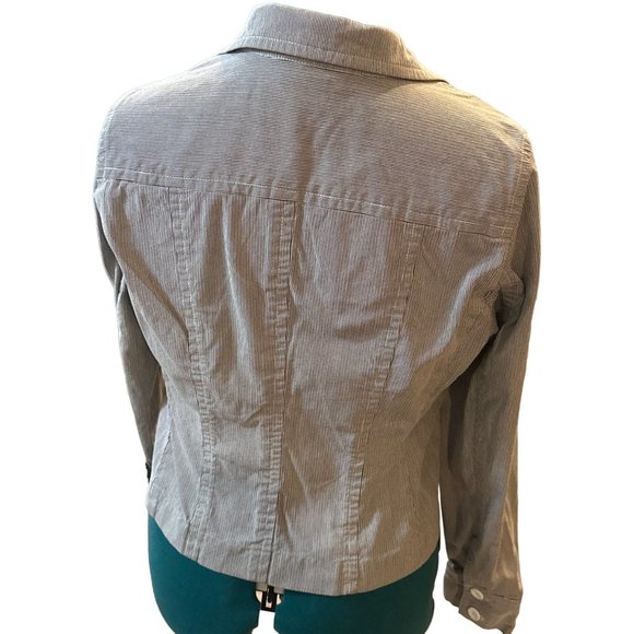 Rafaella Blue & White Striped Single-Breasted Jacket Button-Down Women's Size 10 - Picture 4 of 14